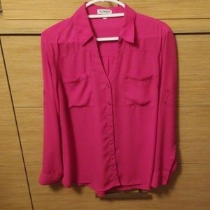 Express hot pink portofino shirt xl